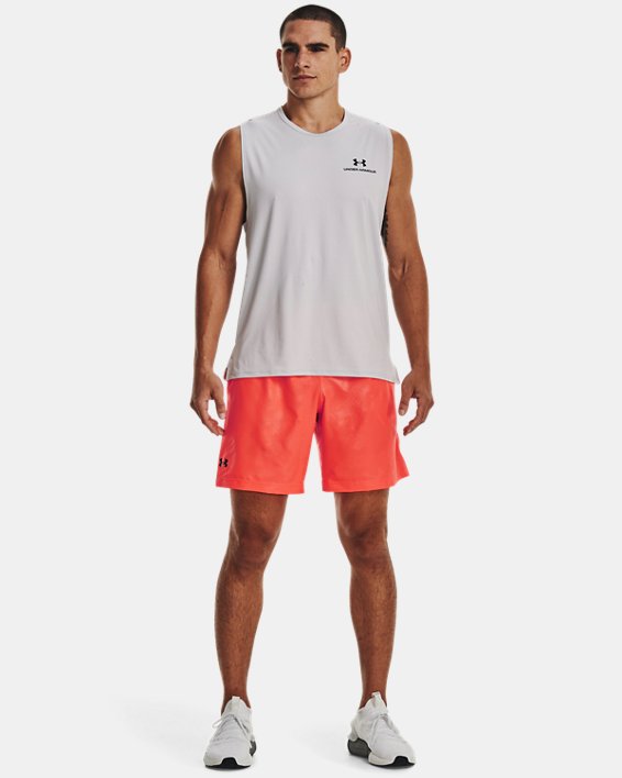 Men's UA Woven Emboss Shorts, Orange, pdpMainDesktop image number 2